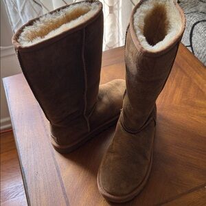 UGG Tan Shearling-Lined Boots